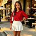 thumbnail image 5 of School Shirts for Girls Polo Shirt with Collared Short Sleeve Uniform Tops Summer Casual Kids Clothes Red,11-12 Years, 5 of 5
