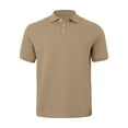 thumbnail image 3 of YLSDY Men's Button Collared Shirts Textured Short Sleeve Golf Shirt Openwork Casual Cuban Geometric Jacquard T-Shirt Khaki XXXL, 3 of 8
