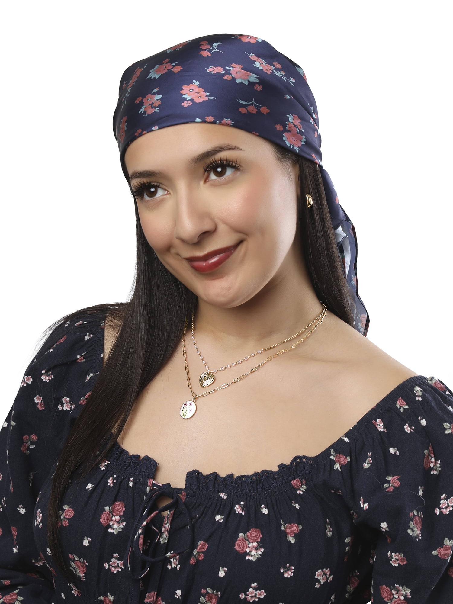 Celebrity Pink Women's Blue Flower Fashion Hair Scarf