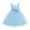 Blue, variant on Sngxgn Girls Tulle Mesh Dress Ruffle Party Flower Shirred Tutu Dress(Blue,120)