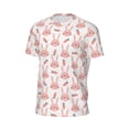 thumbnail image 6 of Wukai Rabbit Is And Carrots Print Men's Short-Sleeved Mesh T-Shirt,Quick-Dry Short Sleeve Workout T-Shirt-, 6 of 8