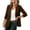 Brown, variant on Cardigans for Women Blazers Business Fashion V-Neck Solid Short Sleeve Pocket Cardigan Casual Outwear