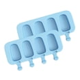 thumbnail image 3 of Molde para helado 4 rejillas Bandeja para helado de bricolaje Silicona Antiadherente Craft Pop Freezer Maker, Azul Guardurnaity HA004810-03, 3 of 7