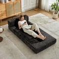 thumbnail image 6 of Compression Sofa,Convertible Floor Sofa Bed with Fixed-Shape Frame,Single Seater Boneless Modular Sectional Sofa,No Assembly Required,Chenille fabric,for Living Room Bedroom,Beige   WL RR, 6 of 10