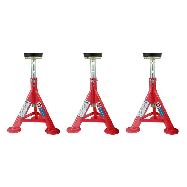 Esco 89401 3 Ton Adjustable Jack Stand w/ Removable Rubber Top, Red (3