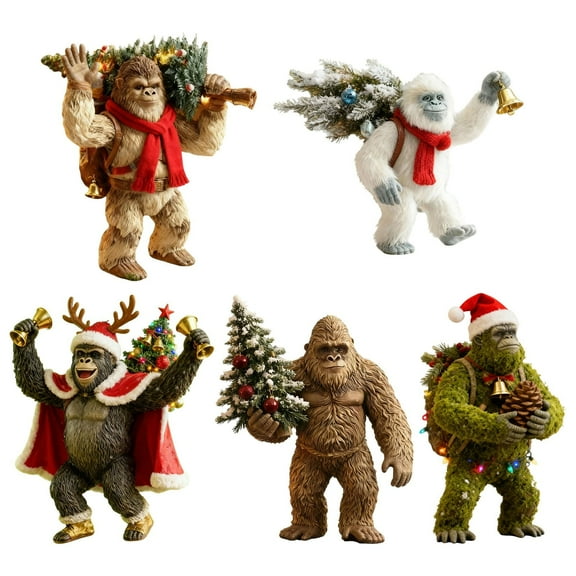 Fwttom Sasquatch Christmas Tree Ornaments - 2D Flat Funny Myth Wildlife Wonders Collection, Hanging Vacation Holiday Party Christmas Decorations Indoor