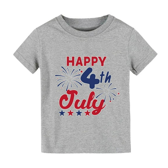 LWNYDPLSD 4th July T-Shirt Kids Happy 4th of July Shirt Baby Girls Patriotic Tops Girls Independence Day Short Sleeve Tee Toddler Independence Clothes
