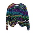 thumbnail image 1 of MSJUHEG Chandail en Molleton Mardi pour Femmes, Chandails à Capuchon pour Femmes, Chandails à Capuchon Graphiques, Col Rond Imprimé Carnaval Manches Longues Chandail en Molleton Sans Capuche Violet Vert et Or Chandails à Capuchon, Vêtements Mardi Gras Noir2TG, 1 of 4