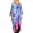 thumbnail image 4 of Sakkas Alvita Women's V Neck Beach Dress Top Caftan Cover up with Rhinestones - WT39-Turq - One Size Regular, 4 of 5