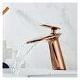 thumbnail image 3 of Basin Faucet Solid Brass Rose Gold Bathroom Faucet Cold And Hot Waterfall Mixer Sink Tap Single Handle Deck Mounted Gold Tap, 3 of 7