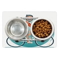 thumbnail image 1 of Geek Pet Mat for Food and Water, Geek Hipster Guy Riding a Vintage Bicycle and Travelling the World Carpe Diem Theme, Non-Slip Rubber Mat for Dogs and Cats, 18" X 12", by Ambesonne, 1 of 2