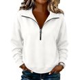 thumbnail image 2 of Women's Quarter Zip Sweatshirt Fashion Stand Collar Pullover Top with Relaxed Silhouette Fall Sweatshirts, 2XL, 2 of 4
