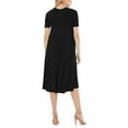 thumbnail image 3 of Women's A-Line Short Sleeve Loose Fit Jersey Knit Solid Midi Maternity Dress S-3XL, 3 of 3