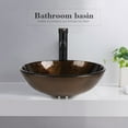 thumbnail image 5 of PULUOMIS Vessel Sink and Faucet Combo Bath Sinks with Mounting Ring and Pop Up Drain Round Bowl Basin Brown, 5 of 7