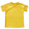 thumbnail image 3 of Alvivi Kids Girls Boys Sequin Hip Hop Jazz Disco Dance Shirt Athletic T-Shirt Tops Gold 7-8, 3 of 7