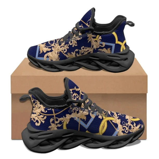 Zapatos barrocos dorados para mujer, estilo moderno, planos clásicos para hombre, diseño de marca, plataforma portátil, zapatos personalizados para mujer, nuevos