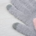 thumbnail image 7 of Naierhg 1 Pair of Women Winter Gloves Heart Pattern Full Finger with Touch-Screen Design Non-Slip Fashionable Warm Knit Mittens for Winter Grey, 7 of 7