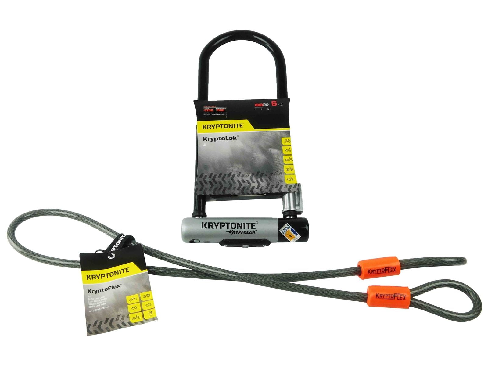 Kryptonite KryptoLok Series 2 LS FlexFrameU bracket and 1004 4ft