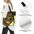 thumbnail image 3 of ZICANCN Beautiful Girl with Heart Glasses Tote Bag, Grocery Bags Reusable Shopping Bags with Handles Durable Foldable Washable for Women Men, 3 of 8