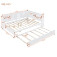 thumbnail image 2 of Harper & Bright Designs Full Size DayBed with Trundle, Wooden Platform Bed with Storage Shelf and USB Charging Ports, Low Floor Bed for Boys Girls Adult Bedroom, White, 2 of 14
