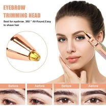 SUTENG Facial Hair Removal for Women,2 in 1 Rechargeable Eyebrow Trimmer, Painless Women's Facial Hair Remover with Extra Replacement Heads
