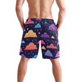 thumbnail image 3 of Dailycode Men's Quick Dry Swim Trunks Beach Shorts Casual Summer Board Shorts with Pockets, Colorful Cartoon Clouds, 3 of 8