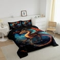thumbnail image 2 of Magical Dragon Bedding Set Queen Size 3D Dragon Comforter Set Adult, Magic Animal Duvet Insert Navy Red Watercolor Bedding Comforters & Sets, Mystic Outer Space Universe Quilt Sets 3 Piece, 2 of 6