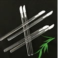 thumbnail image 1 of Granjero Gordo 200 pinceles de cristal desechables para labios, lápiz labial, aplicador de pinceles para sombras de ojos, herramientas cosméticas, color transparente, 1 of 3