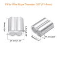 thumbnail image 2 of 60Pcs Aluminum Crimping Loop Sleeve for 3/8" Diameter Wire Rope, Double Ferrule Wire Rope Sleeve for Cable Line End, 2 of 6