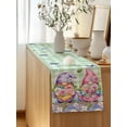 thumbnail image 5 of Table Runner 36 Inches Long for Kitchen Dining, Blue Purple Gnomes Dresser Scarf Farmhouse, Dining Table Decorations for Wedding/Parties, Spring Hydrangea Flower Leaf Green Plaid 13 x 36 In, 5 of 8