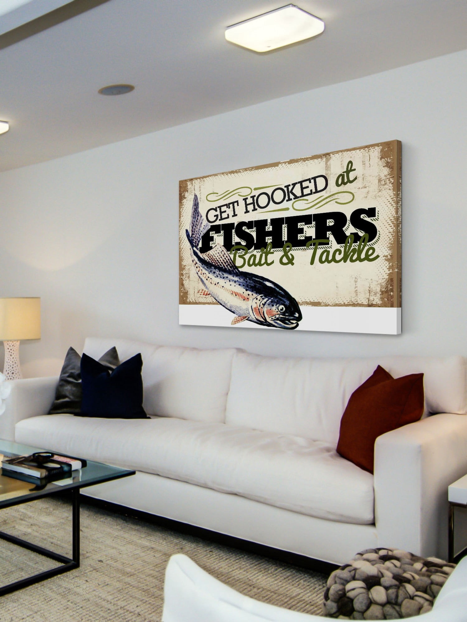 Marmont Hill Inc Marmont Hill - "Get Hooked at Fishers" by Saturday Evening Post Painting Print on Canvas - Multi-color