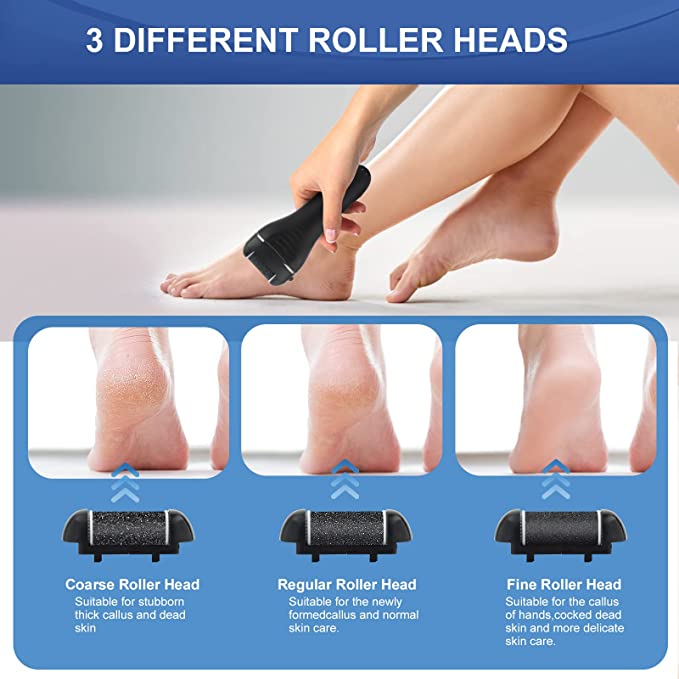 Electronic Foot File Pedicure Kits ,  16 in 1 Rechargeable Portable Electric Foot Callus Remover for Remove Cracked Heels Calluses and Dead Skin Black