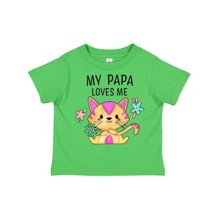 

Inktastic My Papa Loves Me with Cute Kitten and Flowers Gift Toddler Boy or Toddler Girl T-Shirt