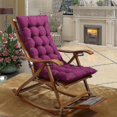 thumbnail image 3 of Cushion Soft Replacement High Seat Pad With Fixation Strap Large Rocking Chair Bench Pad For, Orange, 3 of 5