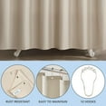 thumbnail image 4 of Host & Home Raindrop Stripe Shower Curtain Set, 72x72, with 12 Metal Rolling Rings, Weighted Hem, Rust-Proof Grommets, 100% Polyester Yarn, Beige, 4 of 5