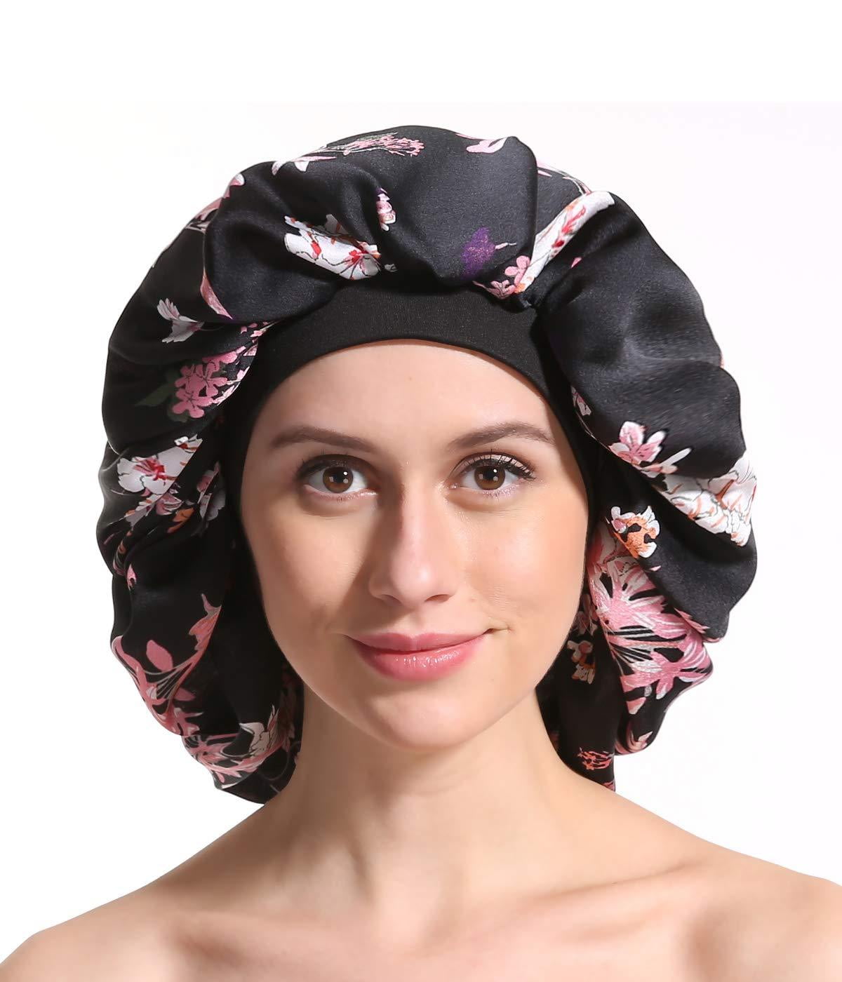 Women Satin Night Sleep Cap Hair Care Salon Makeup Bonnet Hat Turban Head Wrap 