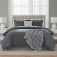 thumbnail image 4 of Mainstays Full/Queen Comforter Set, All-Season, 5-Piece, Grey Waffle Check, 4 of 16