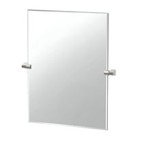 Gatco A-Line 31.5" Frameless Rectangle Mirror, Satin Nickel