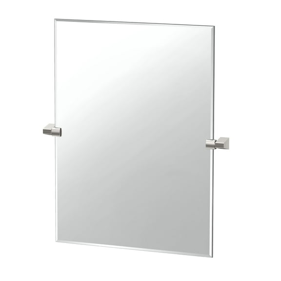 Gatco A-Line 31.5" Frameless Rectangle Mirror, Satin Nickel