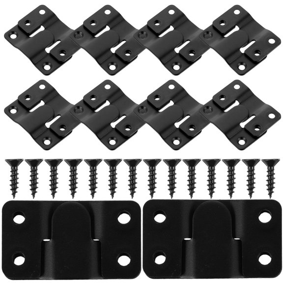 Raindrops 10 Sets Security Picture Hanger Black Metal Mirror Holder for Shop Users