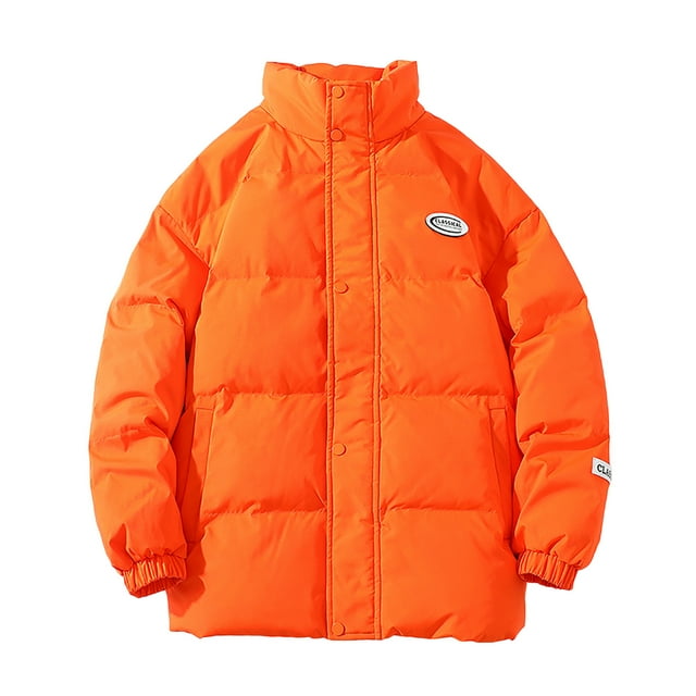 Mens Jacket Winter Cotton Winter Couple New Style Mens Candy Color Stand-Up Collar Warm Jacket Cotton Candy Candy Mens Winter Jacket Men's Winter Jacket