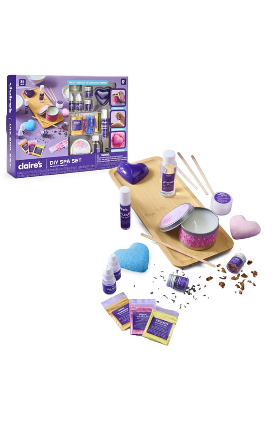 Claires DIY Spa Relaxation Craft Kit, Kids Spa Kit, Bath Bomb Making Set, Self-Care Arts & Crafts