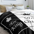 thumbnail image 2 of Wedding Gifts for Couples Wife Anniversary Newlywed Gift for Friend Her King and His Queen Honeymoon Throw Blanket Inspiring Marriage Gifts Ideas Bridal Shower Gifts for Bride, 2 of 6