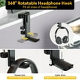 thumbnail image 4 of UU&T 4 in 1 Desk Cup Holder, Clip on Under Desk Rotating Headphone Hanger Detachable Desktop Storage for Cup, Phone and Pen, Black, 4 of 8
