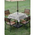 thumbnail image 3 of Outdoor Tablecloth with Umbrella Hole and Zipper, Grey Christmas Snowflakes Square Table Cloth 54x54 Inch Waterproof Tablecloth, Xmas Winter Textured Picnic Table Cover for Patio Camping, 3 of 7