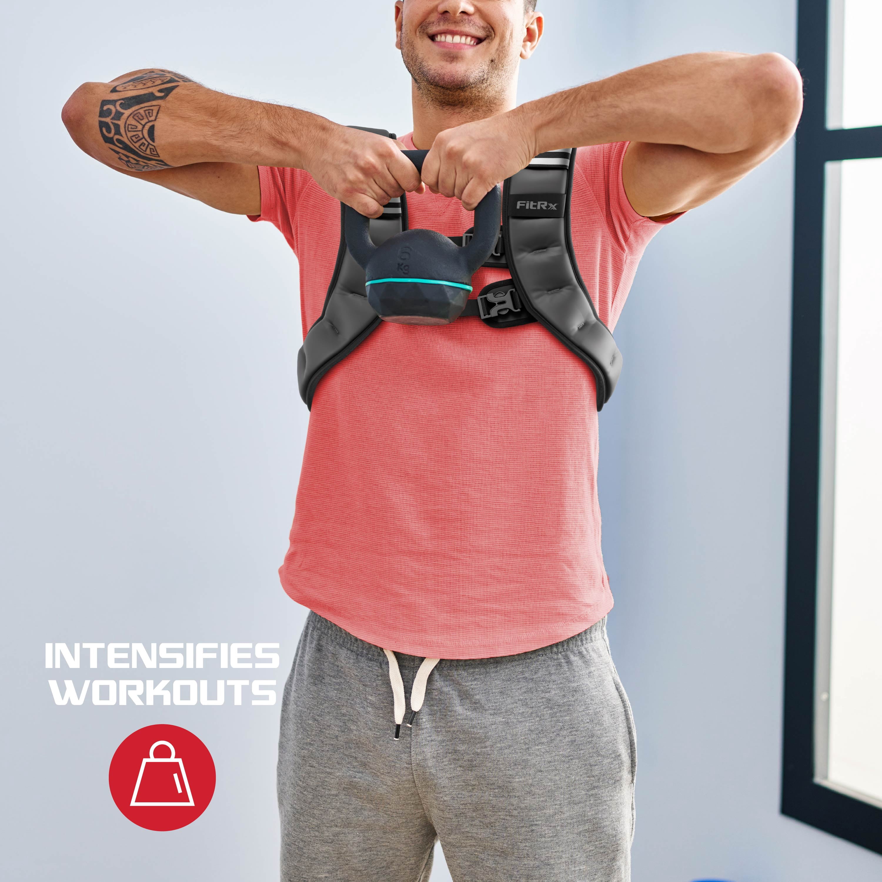 FitRx Weighted Vest Neoprene Coated Weighted Vest for Women and Men with Hook and Loop Strap, 30lbs