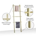 thumbnail image 4 of Fionafurn 59in(H) Blanket Ladder, Modern Wood Rack Farmhouse Ladder Shelf for Blankets,4-Tier Natural, 4 of 8