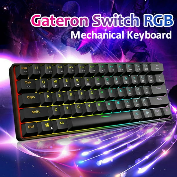 GK61 Mechanical Gaming Keyboard 61 Key Full Color RGB Gateron Switch
