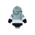 thumbnail image 2 of Elippeo Baby Long Sleeve Jumpsuit 6M 12M 18M 24M 3Y Contrast Color Toddler Ribbed Hooded Rompers for Newborn Infant Cute Clothes, 2 of 9