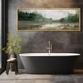 thumbnail image 4 of IDEA4WALL Extra Large Framed Canvas Print Wall Art Tranquil Lake Reflections Vintage Art Nature Wilderness Forest Landscape Retro Wall Decor Oversized Artwork Relax/Calm for Room Decor - 60"x20", 4 of 5